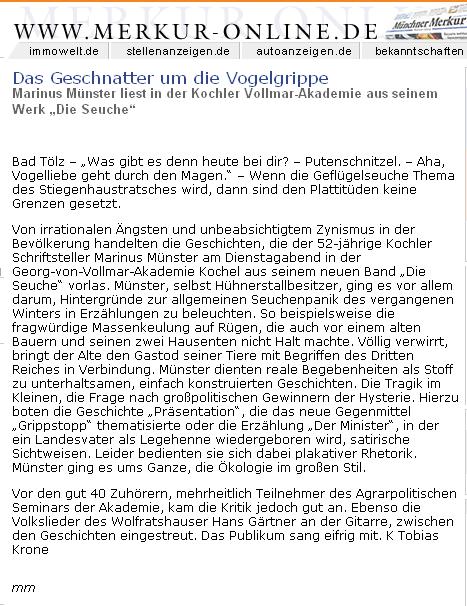 Artikel im Tölzer Kurier und Merkur Online